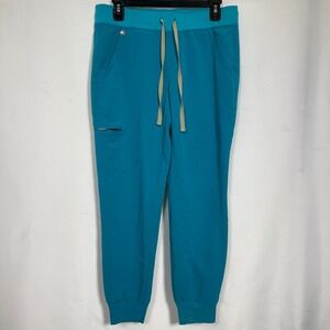 FIGS Technical Collection Teal Blue Jogger Scrub Pants Women's SMALL